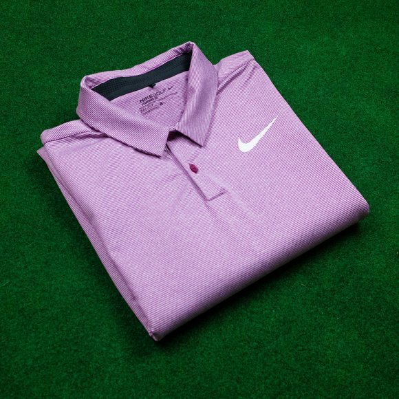Nike Other - Nike Golf DRI-FIT Plum Mini Stripe Polo